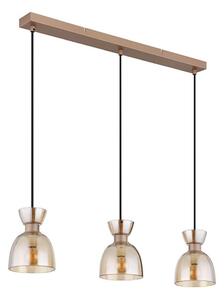 Globo Globo 15769A-3 - Żyrandol na lince MASSEY 3xE14/40W/230V brązowy/dymny GL8465