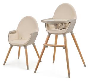 Kinderkraft KINDERKRAFT - Krzesło do jadalni dla dzieci 2v1 FINI2 buk/beżowy AG0796