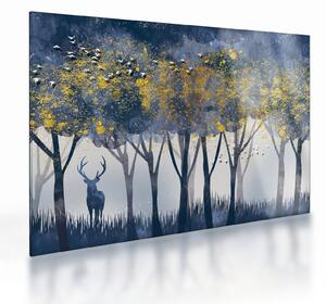 Obraz na szkle jelenia w lesie (70x50 cm)