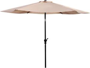 Parasol ogrodowy 270 cm, parasol ogrodowy z korbk, przechylany parasol szecioktny, parasol plaowy z poliestrowym pokrowcem, parasol zewntrzny na korbk (beowy)