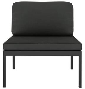 Sofa 2-os. ogrodowa z poduszkami, aluminium, antracytowa