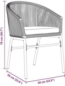 Zestaw Mebli Ogrodowych Komplet Jadalniany 7-Częściowy Szary Rattan Na Taras Balkon Ogród