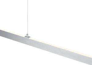 HELL Lampa wisząca Karo, możliwość ściemniania, aluminiowy / szary / cynkowy, salon / jadalnia, metal, nowoczesny