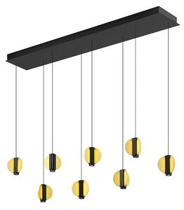 HELL Lampa wisząca Iris, możliwość ściemniania, czarny, salon / jadalnia, metal