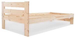 Łóżko drewniane z wysokim zagłówkiem 90x200 Fargo sosnowe i stelażem