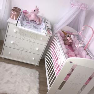 Łóżeczko dla dzieci New Baby Króliczek standard białe