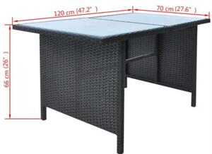 Zestaw Mebli Ogrodowych Komplet Wypoczynkowy Z Poduszkami 6-Częściowy Czarny Rattan Na Taras Balkon Ogród