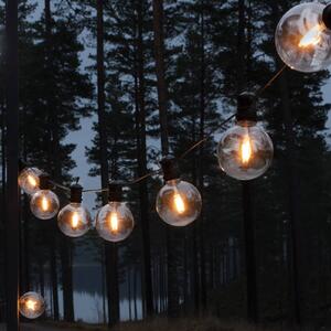 Konstsmide Christmas Łańcuch świetlny LED z zasilaniem słonecznym „Party”, 7 W, kolor bursztynowy, LED-Solar-Lichterkette Party, możliwość ściemniania, kremowy / amber, tworzywo sztuczne, nowoczesny