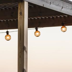 Konstsmide Christmas Łańcuch świetlny LED z zasilaniem słonecznym „Party”, 7 W, brązowy, IP44, 1800 K LED-Solar-Lichterkette Party, możliwość ściemniania, brązowy / rdzawy, tworzywo sztuczne, nowoczesny