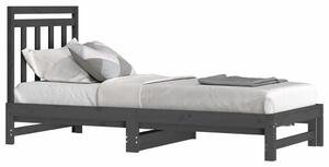 Szare rozsuwane łóżko sosnowe 2x(90x200) cm - Mindy