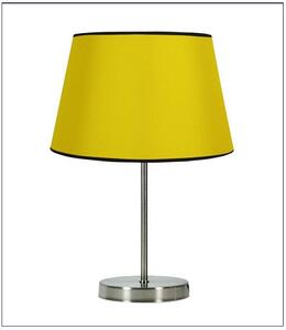 Żółta lampa stołowa z abażurem z tkaniny - V166-Elopi