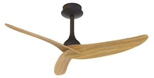 Wentylator sufitowy Ipanema czarny/drewno DC cichy IP44 – Mantra Mantra Iluminación, Ipanema, czarny, salon, metal, nowoczesny