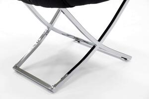 EMWOmeble Krzesło fotelowe Glamour Y-2010 czarny welur / srebrne nogi