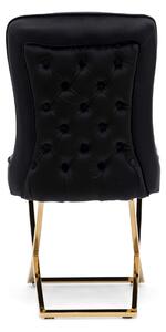 EMWOmeble Krzesło fotelowe Glamour Y-2010 czarny welur / złote nogi