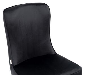 MebleMWM Krzesło fotelowe Glamour Y-2010 | Czarny welur | Złote nogi