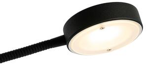 Czarna lampa podłogowa z diodą LED i ściemniaczem z lampką do czytania - Kelso Oswietlenie wewnetrzne