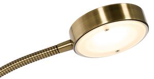 Brązowa lampa podłogowa z diodą LED i ściemniaczem z lampką do czytania - Kelso Oswietlenie wewnetrzne