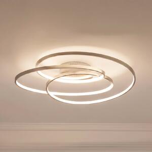 Lampa sufitowa LED Joline Lindby, możliwość ściemniania, aluminiowy / szary / cynkowy, salon / jadalnia, metal, nowoczesny