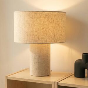 Lampa stołowa Elfie Lindby, kremowy / amber, salon / jadalnia, tkanina / materiał / jedwab, skandynawski