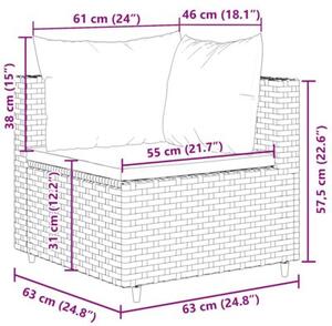 Zestaw Mebli Ogrodowych Komplet Wypoczynkowy Z Poduszkami 5-Częściowy Szary Rattan Na Taras Balkon Ogród