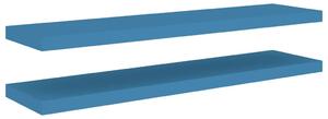 Półki ścienne, 2 szt., niebieskie, 90 x 23,5 x 3,8 cm, MDF