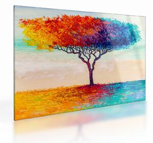 Obraz na szkle malowanego drzewa (70x50 cm)