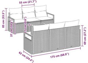 Zestaw Mebli Ogrodowych Komplet Ogrodowy 7-Częściowy Rattan Na Taras Balkon Ogród