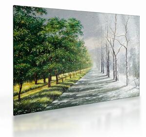 Obraz na szkle - Zima kontra lato (70x50 cm)