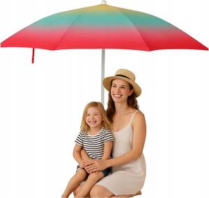 Parasol plażowy ogrodowy 180cm Kolorowa Ochrona Przed Słońcem z UV 50+