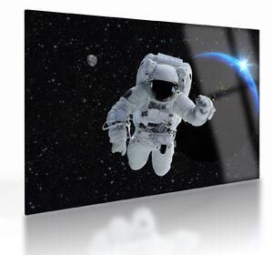 Obraz na szkle - Astronauta w kosmosie (70x50 cm)