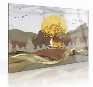 Obraz na szkle jelenia (70x50 cm)