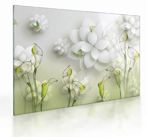 Obraz na szkle z kwiatami (70x50 cm)