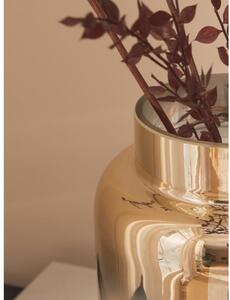 Ręcznie dmuchany szklany wazon w kolorze złota Westwing Collection Uma, wys. 20 cm