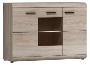 Komoda dąb sonoma z witryną Link E 120 3D