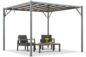 Antracytowa pergola tarasowa Paros 3x3m Garden Point