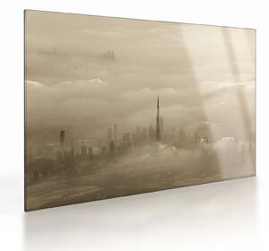 Obraz na szkle miasta w chmurach (70x50 cm)