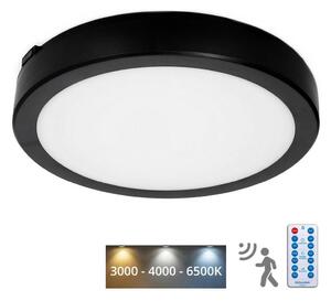 Kobi LED Plafon łazienkowy z czujnikiem NAIROS LED/18W/230V IP65 czarny +pilot KB0422