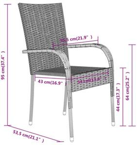 Zestaw Mebli Ogrodowych Komplet Jadalniany 5-Częściowy Czarny Rattan Na Taras Balkon Ogród
