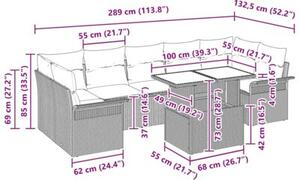 Zestaw Mebli Ogrodowych Komplet Wypoczynkowy Z Poduszkami 8-Częściowy Brązowy Rattan Na Taras Balkon Ogród