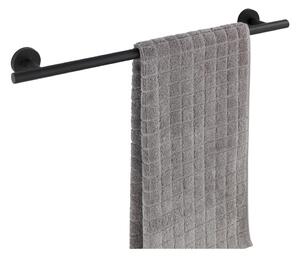 Czarny ścienny uchwyt na ręczniki ze stali nierdzewnej Wenko Bosio Rail Uno