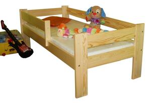Łóżko drewniane, sosnowe "KRZYŚ" 70x160 dla dziecka