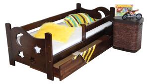 Łóżko, łóżeczko dla dziecka, drewniane SEWERYN 80x180 kolor ORZECH