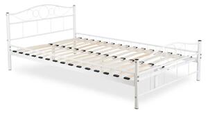 Białe metalowe łóżko z zagłówkiem 120x200 - Naxo
