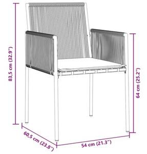 Zestaw Mebli Ogrodowych Komplet Jadalniany 5-Częściowy Czarny Rattan Na Taras Balkon Ogród
