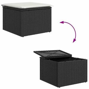 Zestaw Mebli Ogrodowych Komplet Wypoczynkowy 4-Częściowy Czarny Rattan Na Taras Balkon Ogród