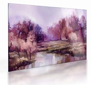Obraz na szkle - Malarstwo pejzażowe jesienne (70x50 cm)