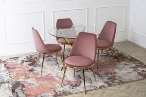 Krzesło tapicerowane do jadalni k460 różowe