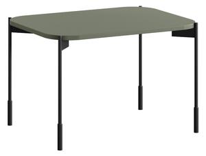 Stolik kawowy Sonatia 60 cm prostokątny na metalowych nogach - oliwka