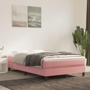 Łóżko kontynentalne, różowa, 120 x 200 cm, obite aksamitem