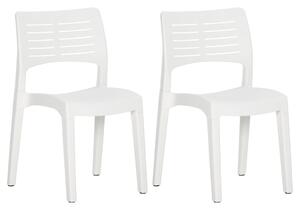 Krzesła ogrodowe, 2 szt., białe, polipropylen